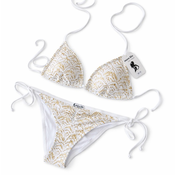 Mare Blu Other - Mare Blu Saint Tropez White & Gold Bikini